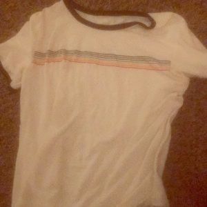 S white shirt with a rainbow